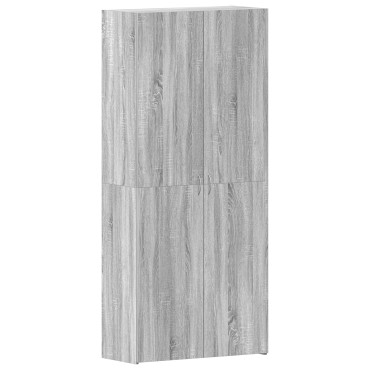vidaXL Ντουλάπα Παπουτσιών Γκρι Σονόμα 80x35,5x180cm Επεξεργασμένο Ξύλο