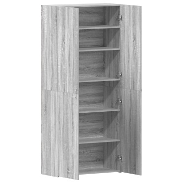 vidaXL Ντουλάπα Παπουτσιών Γκρι Σονόμα 80x35,5x180cm Επεξεργασμένο Ξύλο