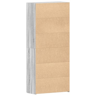 vidaXL Ντουλάπα Παπουτσιών Γκρι Σονόμα 80x35,5x180cm Επεξεργασμένο Ξύλο
