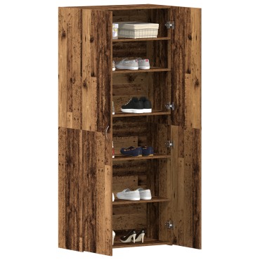 vidaXL Ντουλάπα Παπουτσιών Παλιού Ξύλου 80x35,5x180cm Μη κατεργασμένο ξύλο