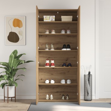 vidaXL Ντουλάπι Παπουτσιών Artisan Oak 80x35,5x180cm Επεξεργασμένο Ξύλο