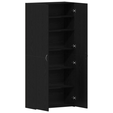 vidaXL Ντουλάπα Παπουτσιών Μαύρο Δρυς 80x35,5x180cm Επεξεργασμένο Ξύλο
