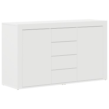 vidaXL Λευκό Πλαϊνό Γραφείο Λευκό Ξύλο 120x36x69cm Αποθήκευση 1 τεμ.