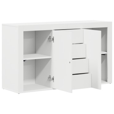 vidaXL Λευκό Πλαϊνό Γραφείο Λευκό Ξύλο 120x36x69cm Αποθήκευση 1 τεμ.
