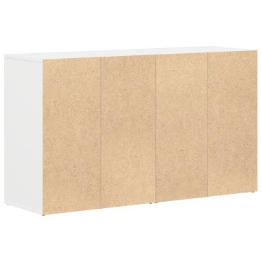 vidaXL Λευκό Πλαϊνό Γραφείο Λευκό Ξύλο 120x36x69cm Αποθήκευση 1 τεμ.
