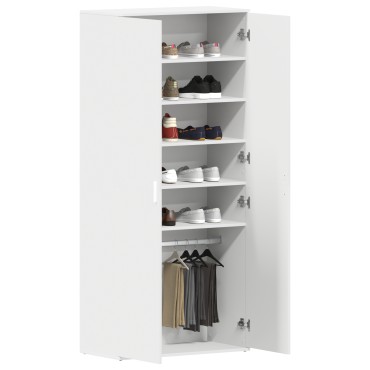 vidaXL Ντουλάπι Παπουτσιών Λευκό 80x39x180cm Επεξεργασμένο Ξύλο