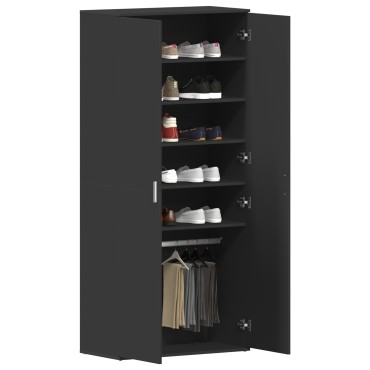 vidaXL Ντουλάπα Παπουτσιών Μαύρη 80x39x180cm Επεξεργασμένο Ξύλο