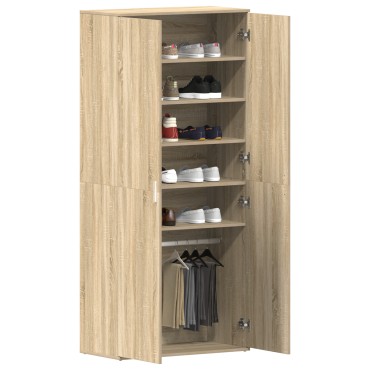 vidaXL Ντουλάπι Παπουτσιών Σονομά Οάκ 80x39x180cm Επεξεργασμένο Ξύλο
