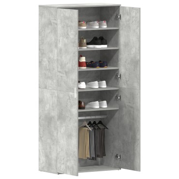 vidaXL Ντουλάπι Παπουτσιών Γκρι 80x39x180cm Οικονομικό ξύλο