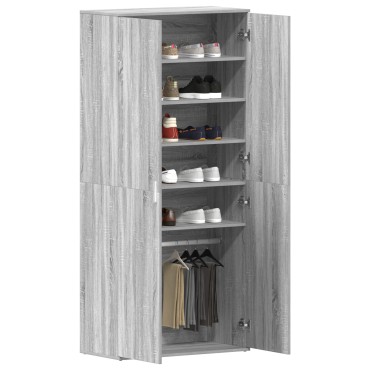 vidaXL Ντουλάπα Παπουτσιών Γκρι Σονομα 80x39x180cm Επεξεργασμένο Ξύλο