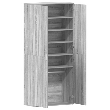 vidaXL Ντουλάπα Παπουτσιών Γκρι Σονομα 80x39x180cm Επεξεργασμένο Ξύλο