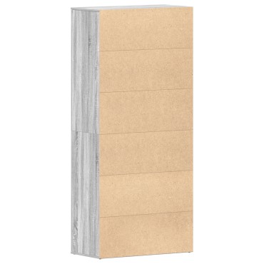 vidaXL Ντουλάπα Παπουτσιών Γκρι Σονομα 80x39x180cm Επεξεργασμένο Ξύλο