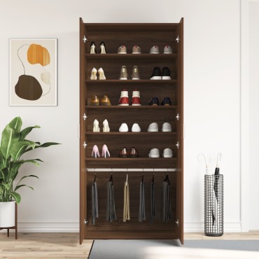 vidaXL Ντουλάπι Παπουτσιών Καφέ Δρυός 80x39x180cm Φτιαγμένο Ξύλο