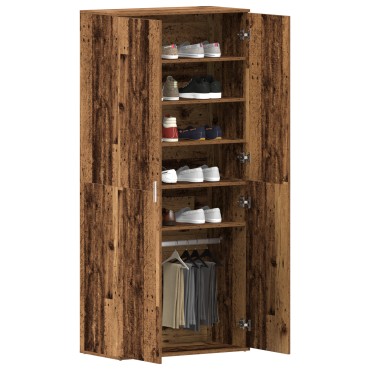 vidaXL Ντουλάπα Παπουτσιών Παλιού Ξύλου 80x39x180cm Επεξεργασμένο Ξύλο
