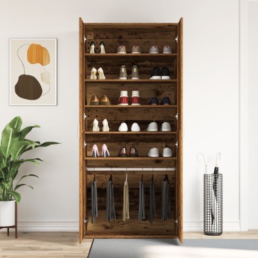 vidaXL Ντουλάπα Παπουτσιών Παλιού Ξύλου 80x39x180cm Επεξεργασμένο Ξύλο