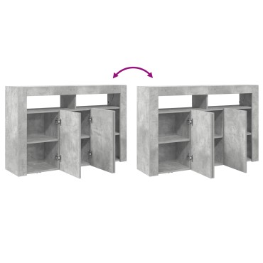 vidaXL Συρτάρι Γκρι από Μηχανικά Ξύλο 116x30x75cm Ορθογώνιο 1 τεμ.