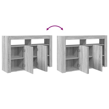 vidaXL Βιτρίνα Γκρι sonoma Κατασκευασμένο ξύλο 116x30x75cm Βιτρίνα 1 τεμ.