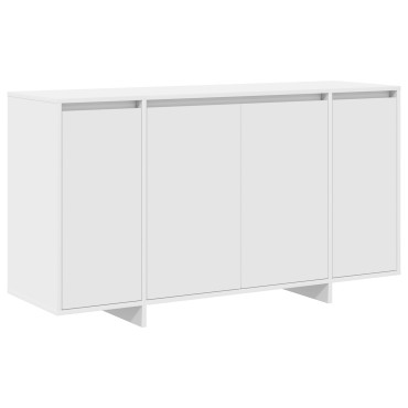 vidaXL Λευκό Πλαϊνό Γραφείο Λευκό Ξύλο 135x41x75cm 1 τεμ.
