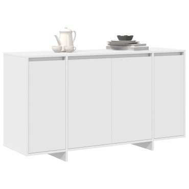 vidaXL Λευκό Πλαϊνό Γραφείο Λευκό Ξύλο 135x41x75cm 1 τεμ.