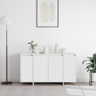 vidaXL Λευκό Πλαϊνό Γραφείο Λευκό Ξύλο 135x41x75cm 1 τεμ.
