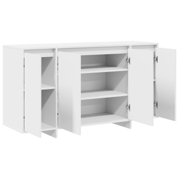 vidaXL Λευκό Πλαϊνό Γραφείο Λευκό Ξύλο 135x41x75cm 1 τεμ.