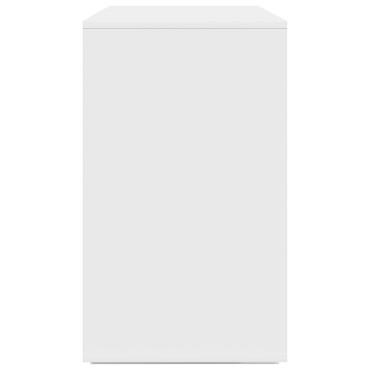 vidaXL Λευκό Πλαϊνό Γραφείο Λευκό Ξύλο 135x41x75cm 1 τεμ.