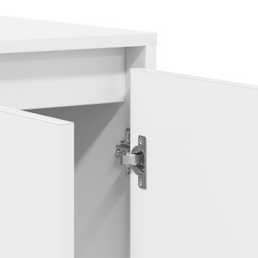 vidaXL Λευκό Πλαϊνό Γραφείο Λευκό Ξύλο 135x41x75cm 1 τεμ.