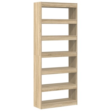 vidaXL Βιβλιοθήκη Sonoma Oak Sonoma Oak Επεξεργασμένο ξύλο 80x30x198 cm 1 τεμ.