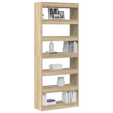 vidaXL Βιβλιοθήκη Sonoma Oak Sonoma Oak Επεξεργασμένο ξύλο 80x30x198 cm 1 τεμ.