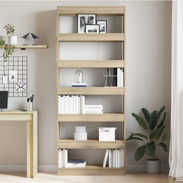 vidaXL Βιβλιοθήκη Sonoma Oak Sonoma Oak Επεξεργασμένο ξύλο 80x30x198 cm 1 τεμ.