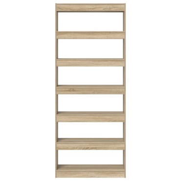 vidaXL Βιβλιοθήκη Sonoma Oak Sonoma Oak Επεξεργασμένο ξύλο 80x30x198 cm 1 τεμ.