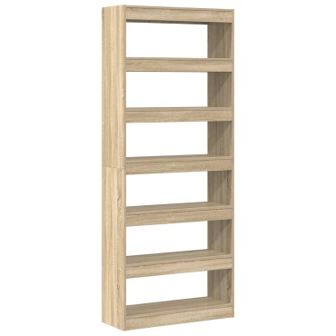 vidaXL Βιβλιοθήκη Sonoma Oak Sonoma Oak Επεξεργασμένο ξύλο 80x30x198 cm 1 τεμ.