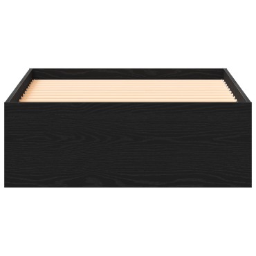 Bed Frame μαύρο δρυς 90x190 εκ. Επεξεργασμένο ξύλο