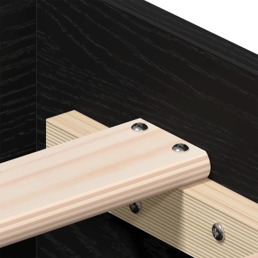 Bed Frame μαύρο δρυς 90x190 εκ. Επεξεργασμένο ξύλο