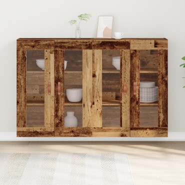 vidaXL Τοίχου Ντουλάπες 2 τεμ. Παλιό Ξύλο 69.5x34x90cm Επεξεργασμένο Ξύλο