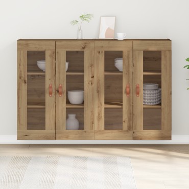 vidaXL Τοίχου Cabinets 2 τεμ. Καρυδιά 69,5x34x90cm Κατασκευασμένο Ξύλο