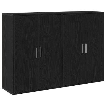 vidaXL Μπουφέδες 2 τεμ. Μαύρο Δρύς 60x31x84cm Επεξεργασμένο Ξύλο