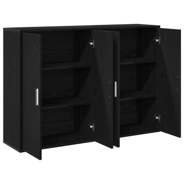 vidaXL Μπουφέδες 2 τεμ. Μαύρο Δρύς 60x31x84cm Επεξεργασμένο Ξύλο