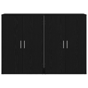 vidaXL Μπουφέδες 2 τεμ. Μαύρο Δρύς 60x31x84cm Επεξεργασμένο Ξύλο