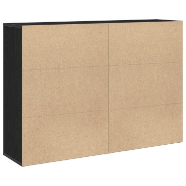 vidaXL Μπουφέδες 2 τεμ. Μαύρο Δρύς 60x31x84cm Επεξεργασμένο Ξύλο