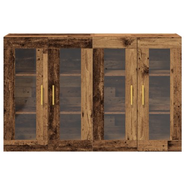 vidaXL Τοίχου Ντουλάπες 2 τεμ. Παλιό Ξύλο 69,5x34x90cm Κατασκευασμένο Ξύλο