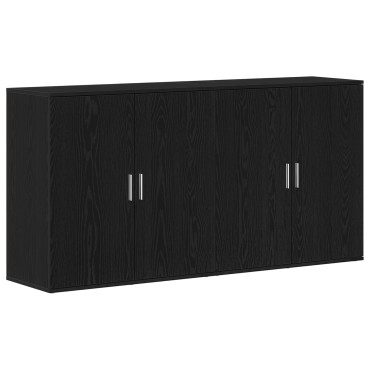 vidaXL Μπουφέδες 2 τεμ. Μαύρος Δρύς 79x38x80cm Επεξεργασμένο Ξύλο