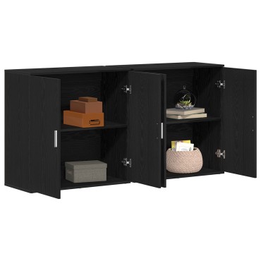 vidaXL Μπουφέδες 2 τεμ. Μαύρος Δρύς 79x38x80cm Επεξεργασμένο Ξύλο