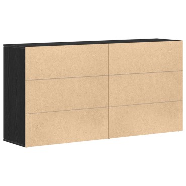 vidaXL Μπουφέδες 2 τεμ. Μαύρος Δρύς 79x38x80cm Επεξεργασμένο Ξύλο