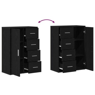 vidaXL Μπουφέδες 2 τεμ. Μαύρος Δρυς 60x31x84cm Συνθετικό ξύλο