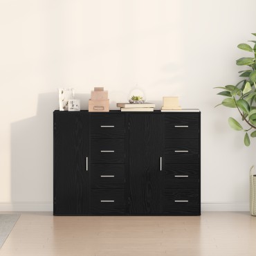 vidaXL Μπουφέδες 2 τεμ. Μαύρος Δρυς 60x31x84cm Συνθετικό ξύλο