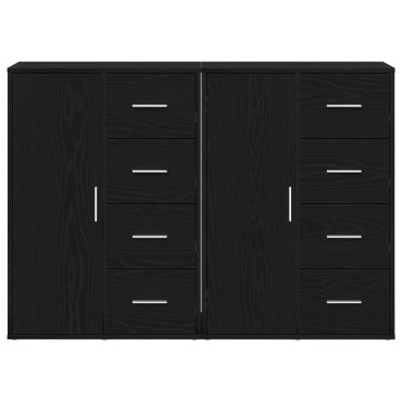 vidaXL Μπουφέδες 2 τεμ. Μαύρος Δρυς 60x31x84cm Συνθετικό ξύλο