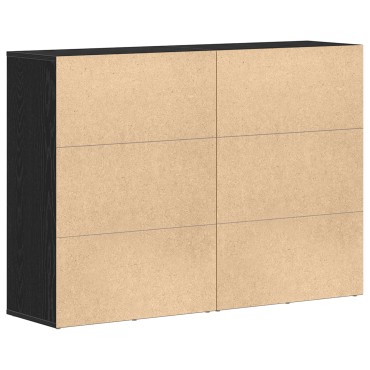 vidaXL Μπουφέδες 2 τεμ. Μαύρος Δρυς 60x31x84cm Συνθετικό ξύλο