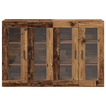 vidaXL Τοίχου Ντουλάπια 2 τεμ. Παλιό Ξύλο 69,5x34x90cm Επεξεργασμένο Ξύλο