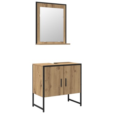 vidaXL Σετ Ντουλάπας Μπάνιου 2 Τεμαχίων Artisan Oak από Επεξεργασμένο Ξύλο